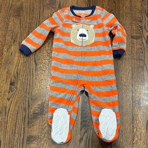 Simply Joys Orange and Gray Striped footed pjs size 24 months